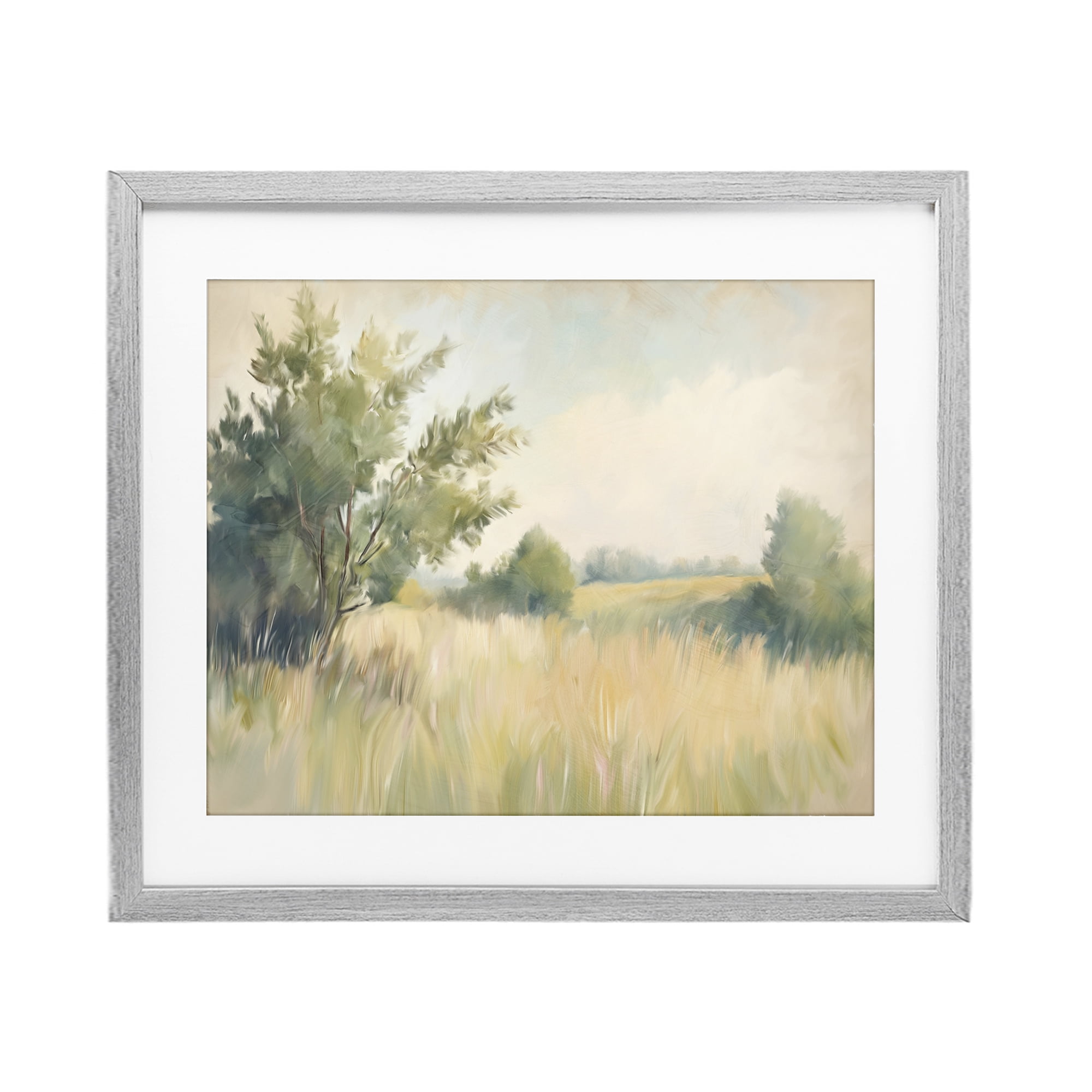 Stupell Industries Summer Green Meadow Gray Framed Print Under Glass, design by Kim Allen