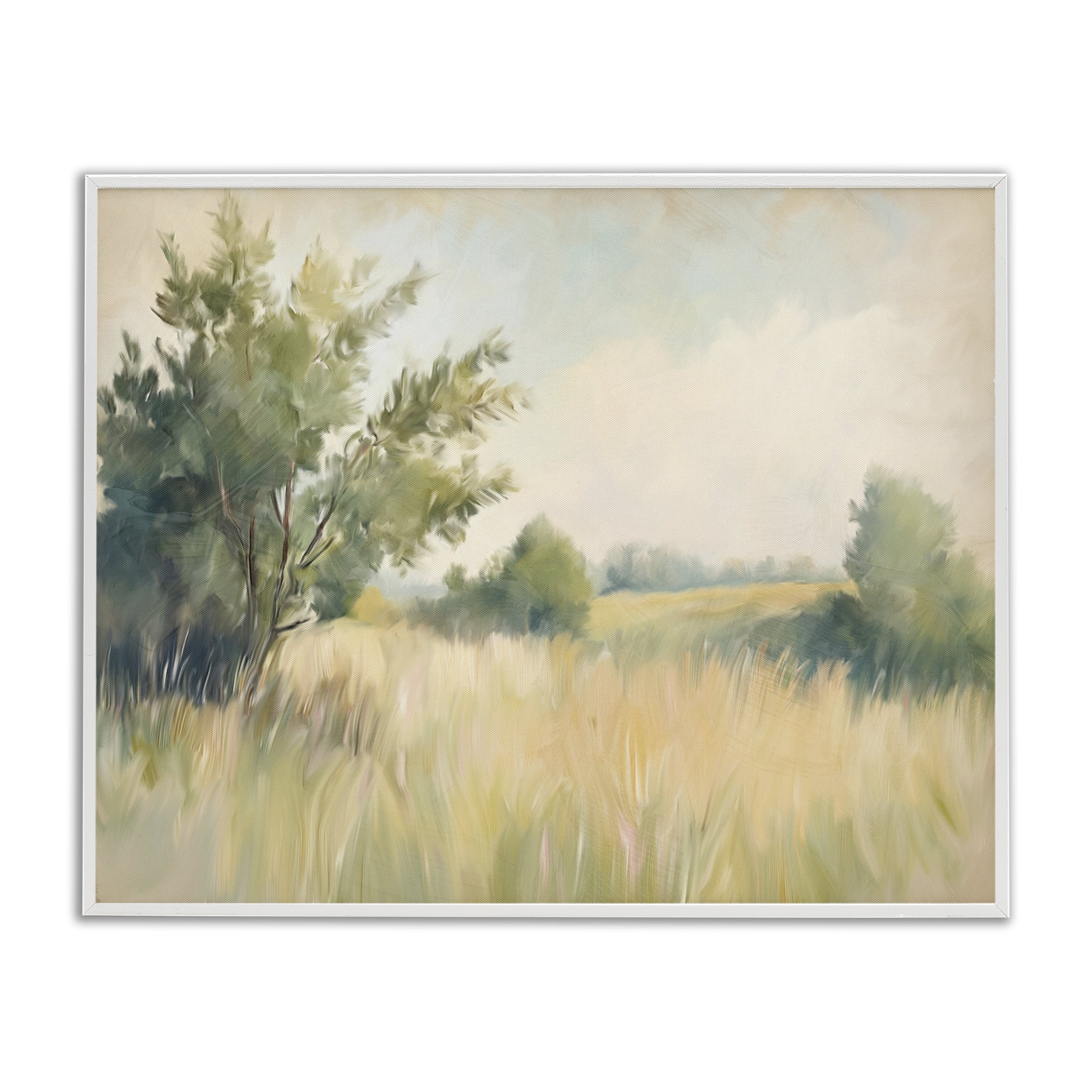 Stupell Industries Summer Green Meadow White Framed Giclee Art, design by Kim Allen