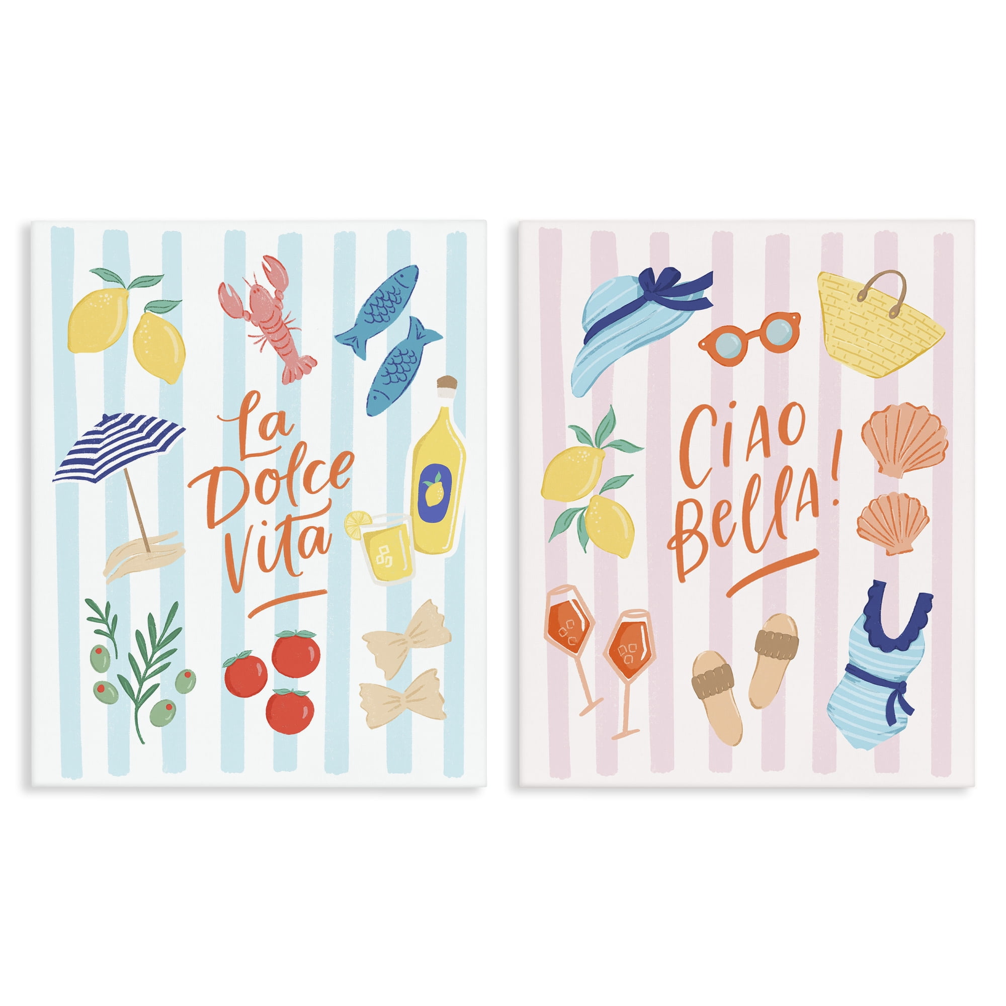 Stupell Industries Summer Italian Vacation 2 Piece Canvas Wall Art Set, design by Sandra Picco