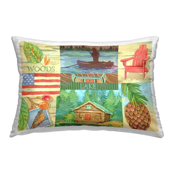 Stupell Industries Summer Lake Collage Decorative Printed Throw Pillow Design by Andrea Tachiera