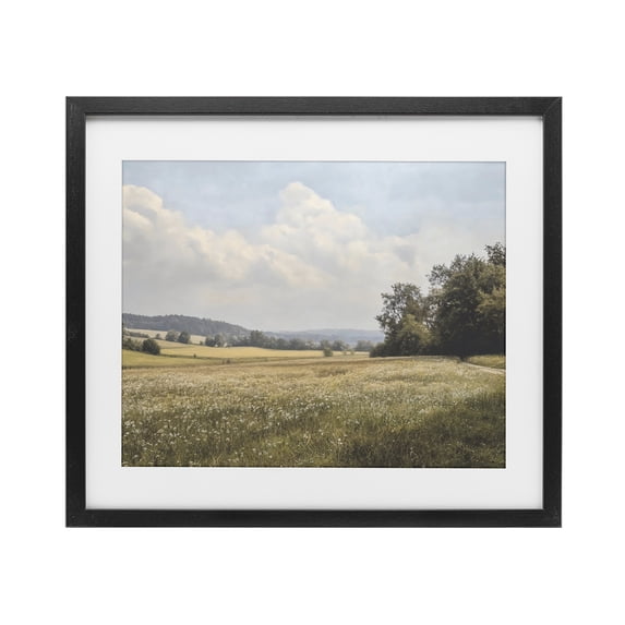 Stupell Industries Traditional Summer Landscape Cloudy Meadow Black Framed Print Under Glass, 16 x 13, by Franklyn Gregory