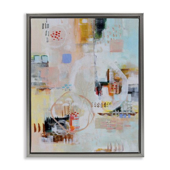 Stupell Industries Summer Lust Abstraction Gray Framed Floater Canvas Wall Art design by Katherine Irvin, 21 x 17