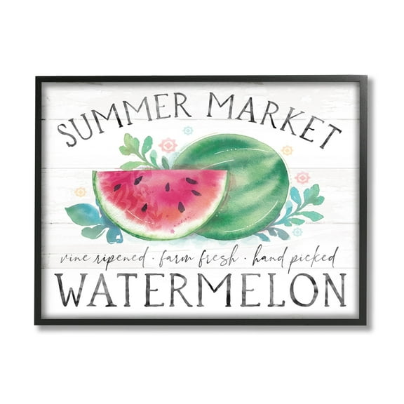 Stupell Industries Summer Market Watermelon Farm Country Grain Pattern Framed Wall Art, 20 x 16, Design by Courtney Morgenstern