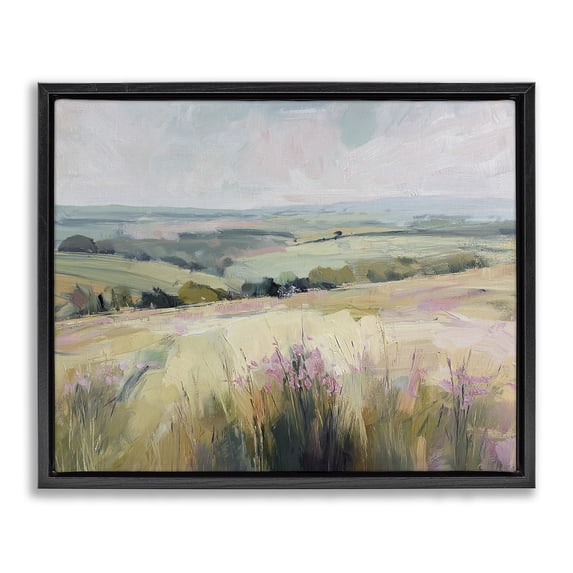 Stupell Industries Traditional Summer Meadow Viewpoint Black Floating Frame Canvas Art, 21 x 17, by Svetlana Aleynikova