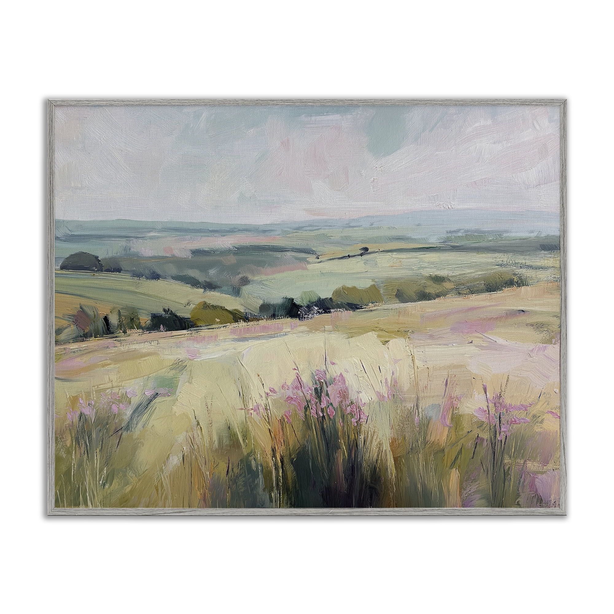 Stupell Industries Summer Meadow Viewpoint Gray Framed Giclee Art, design by Svetlana Aleynikova