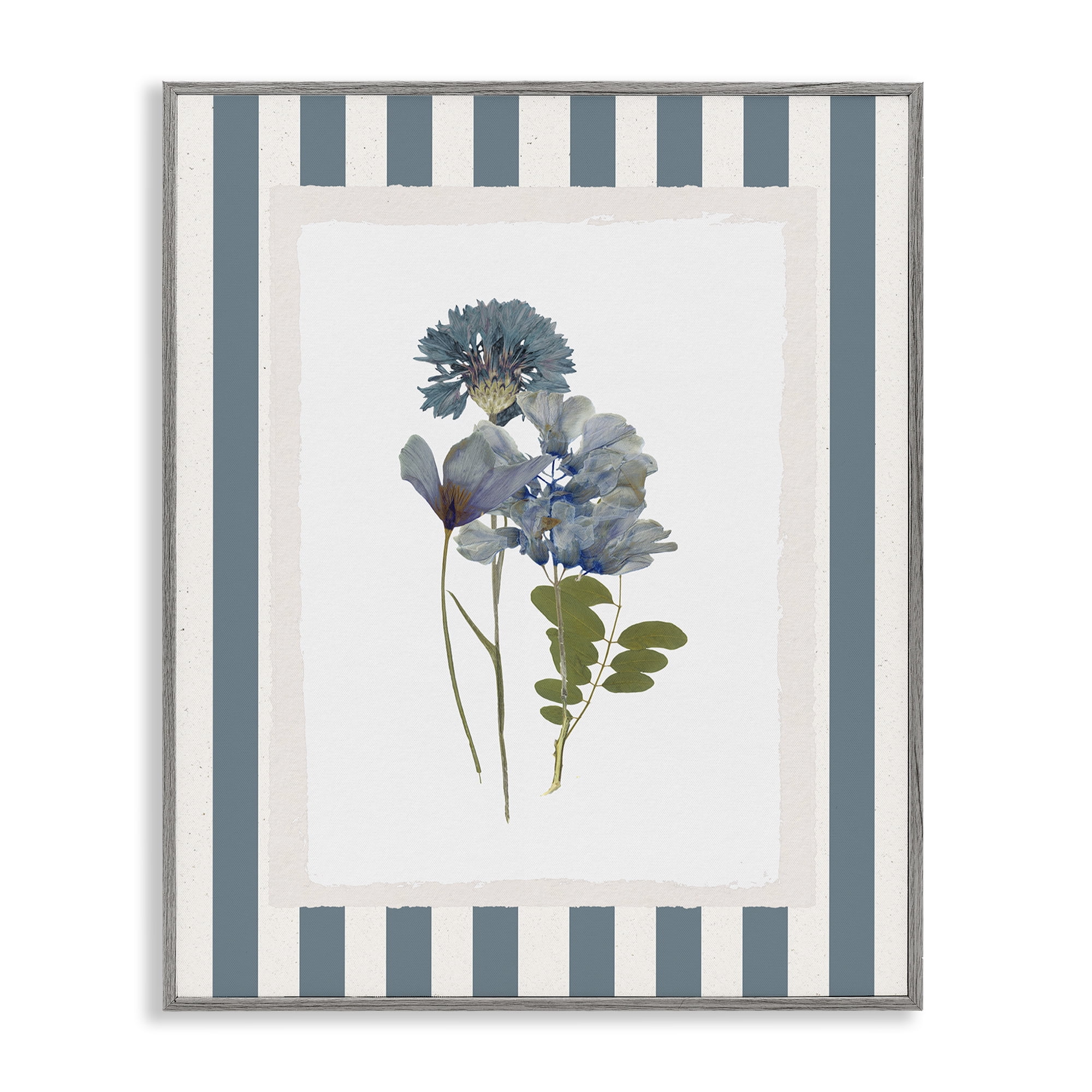 Stupell Industries Summer Memory Flowers Gray Framed Giclee Art, design by Val Rhodes