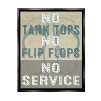 Stupell Industries Summer No Service Sign Typography Painting Black Floater Framed Canvas Art Print Wall Art, 17 x 21