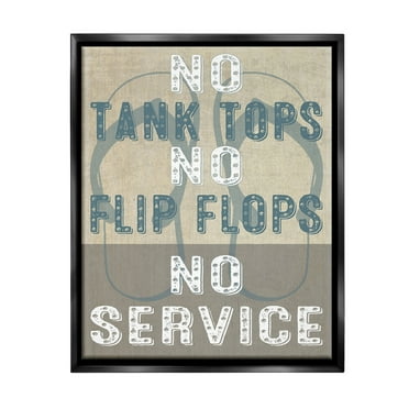 Stupell Industries Summer No Service Sign Typography Painting Black Floater Framed Canvas Art Print Wall Art, 17 x 21