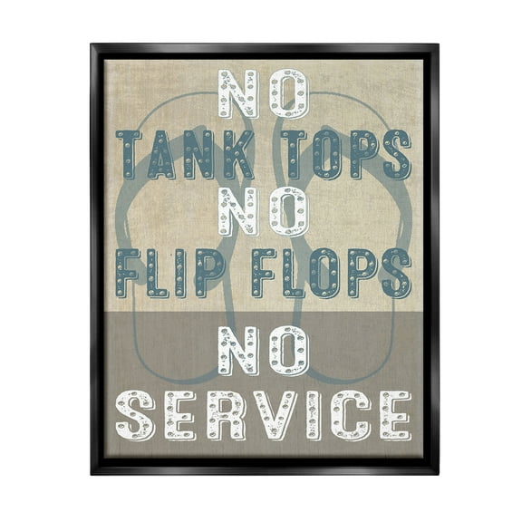 Stupell Industries Summer No Service Sign Typography Painting Black Floater Framed Canvas Art Print Wall Art, 17 x 21