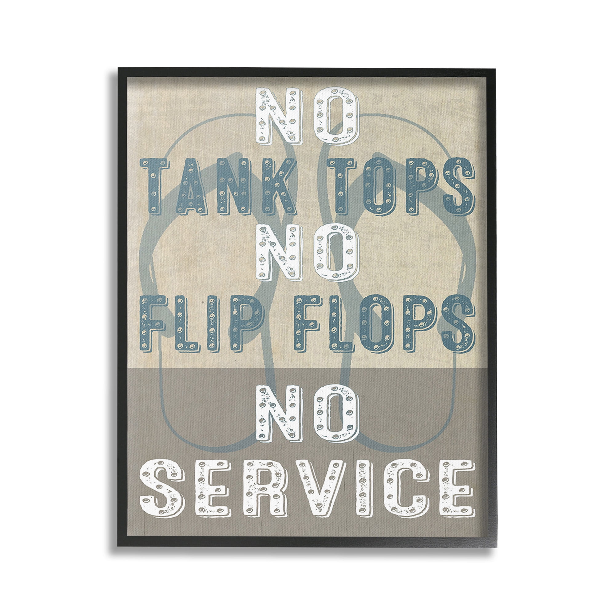 Stupell Industries Summer No Service Sign Typography Painting Black Framed Art Print Wall Art, 24 x 30