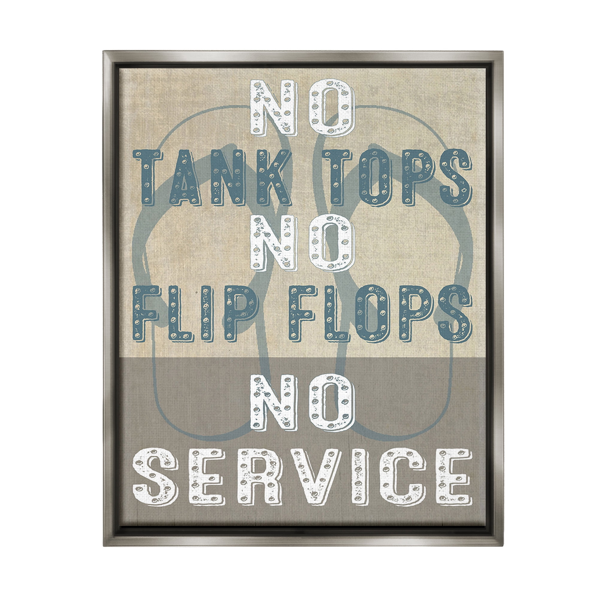 Stupell Industries Summer No Service Sign Typography Painting Gray Floater Framed Canvas Art Print Wall Art, 25 x 31