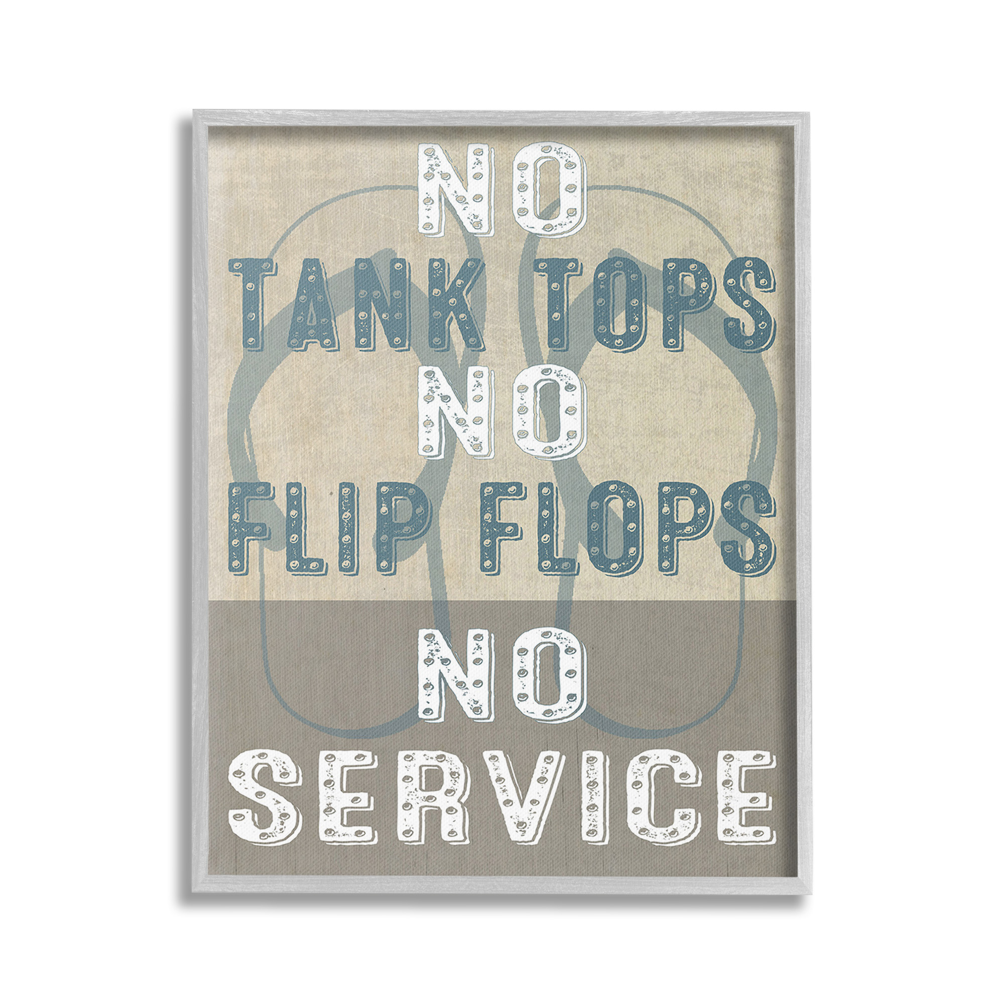 Stupell Industries Summer No Service Sign Typography Painting Gray Framed Art Print Wall Art, 16 x 20