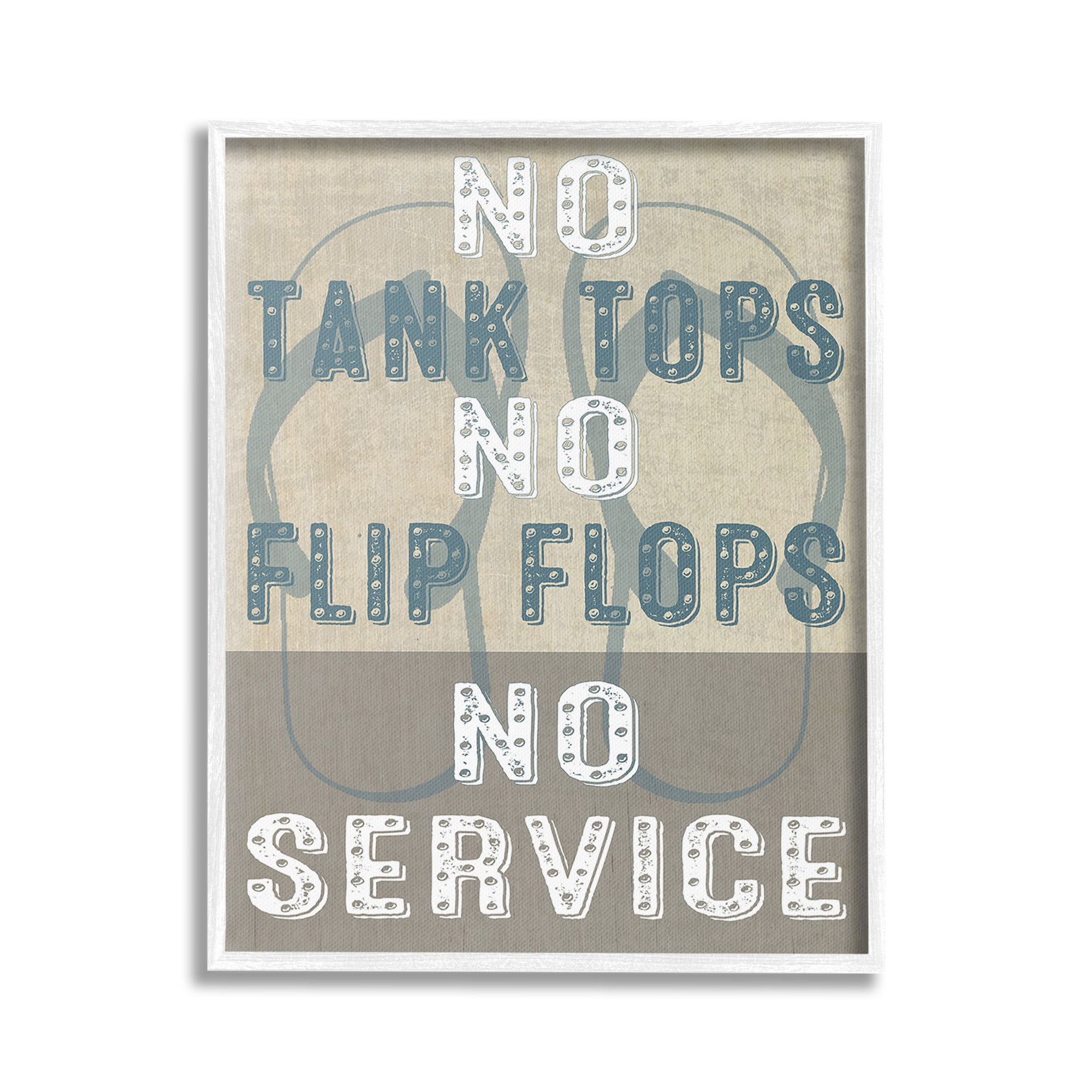 Stupell Industries Summer No Service Sign Typography Painting White Framed Art Print Wall Art, 24 x 30