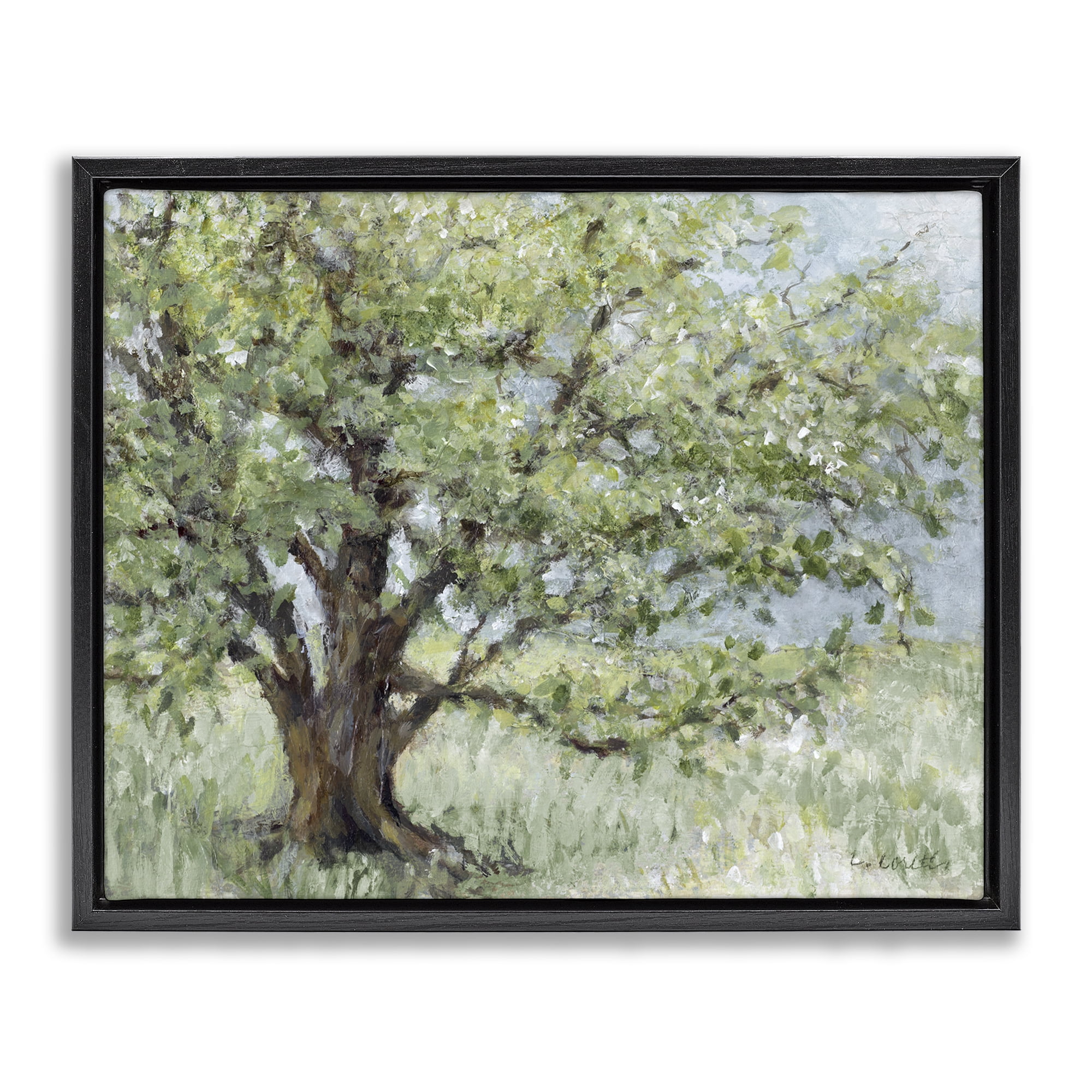 Stupell Industries Summer Oak Splendor Landscape Black Framed Floater Canvas Wall Art, design by Lanie Loreth