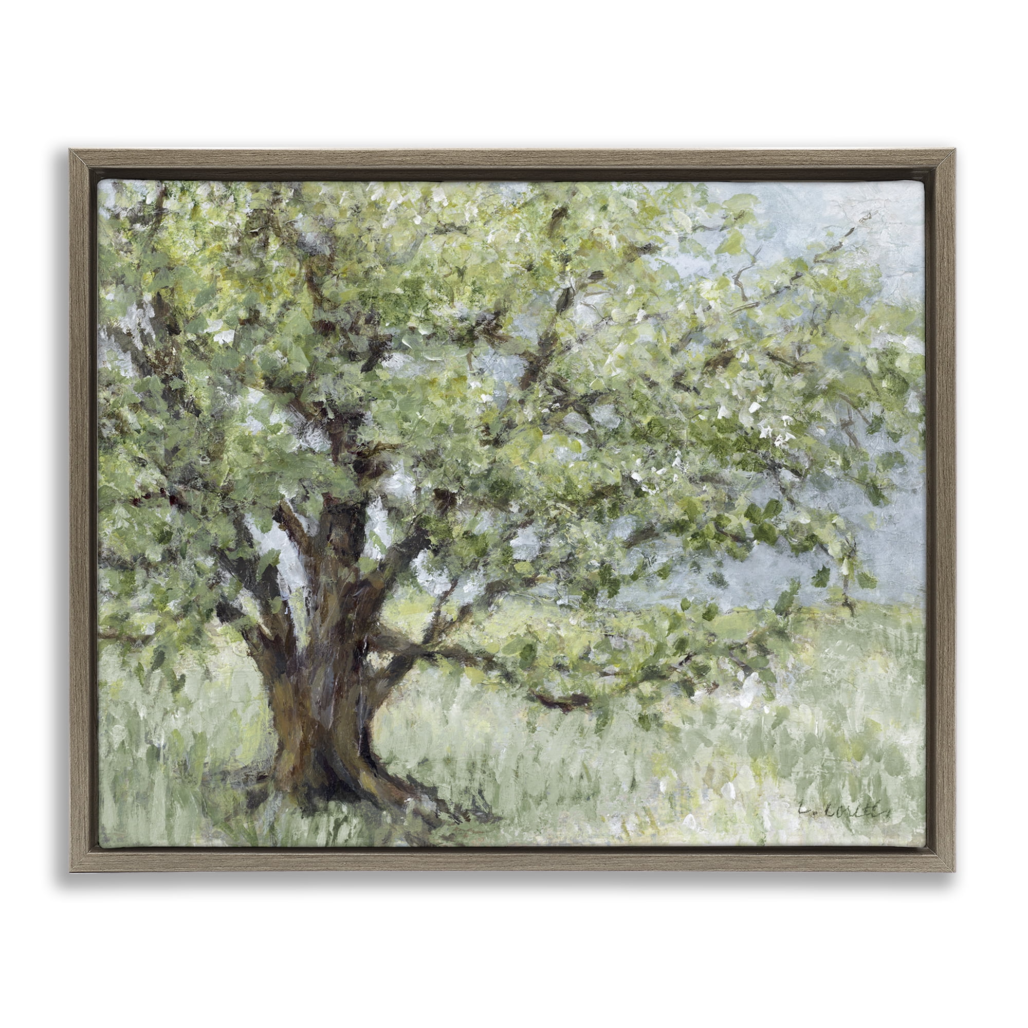 Stupell Industries Summer Oak Splendor Landscape Brown Framed Floater Canvas Wall Art, design by Lanie Loreth