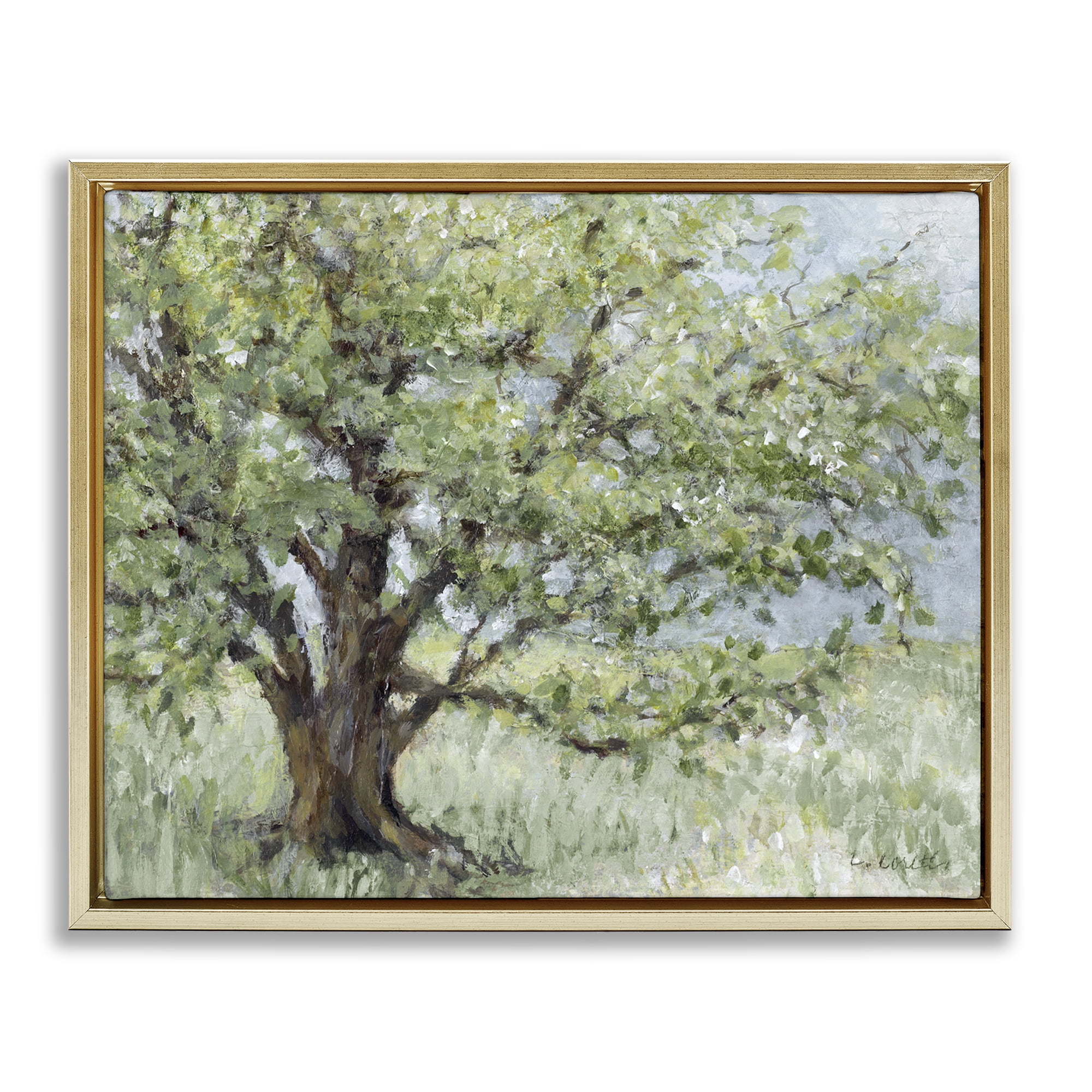 Stupell Industries Summer Oak Splendor Landscape Gold Framed Floater Canvas Wall Art, design by Lanie Loreth