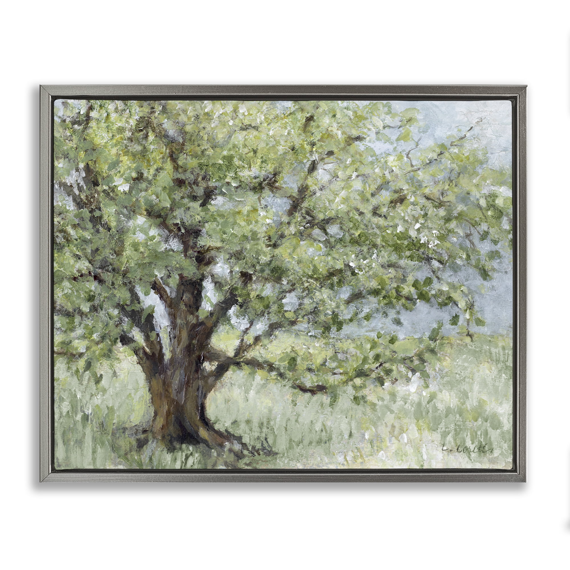Stupell Industries Summer Oak Splendor Landscape Gray Framed Floater Canvas Wall Art, design by Lanie Loreth