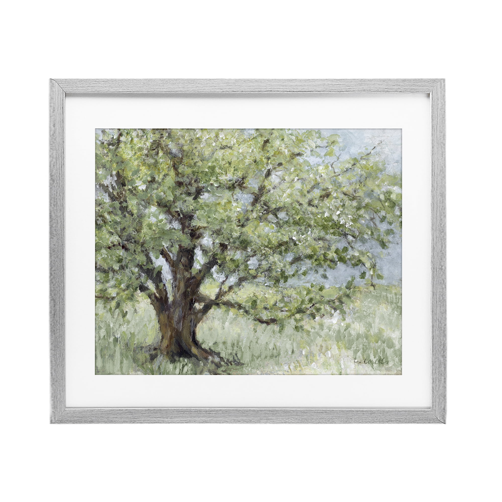 Stupell Industries Summer Oak Splendor Landscape Gray Framed Print Under Glass, design by Lanie Loreth