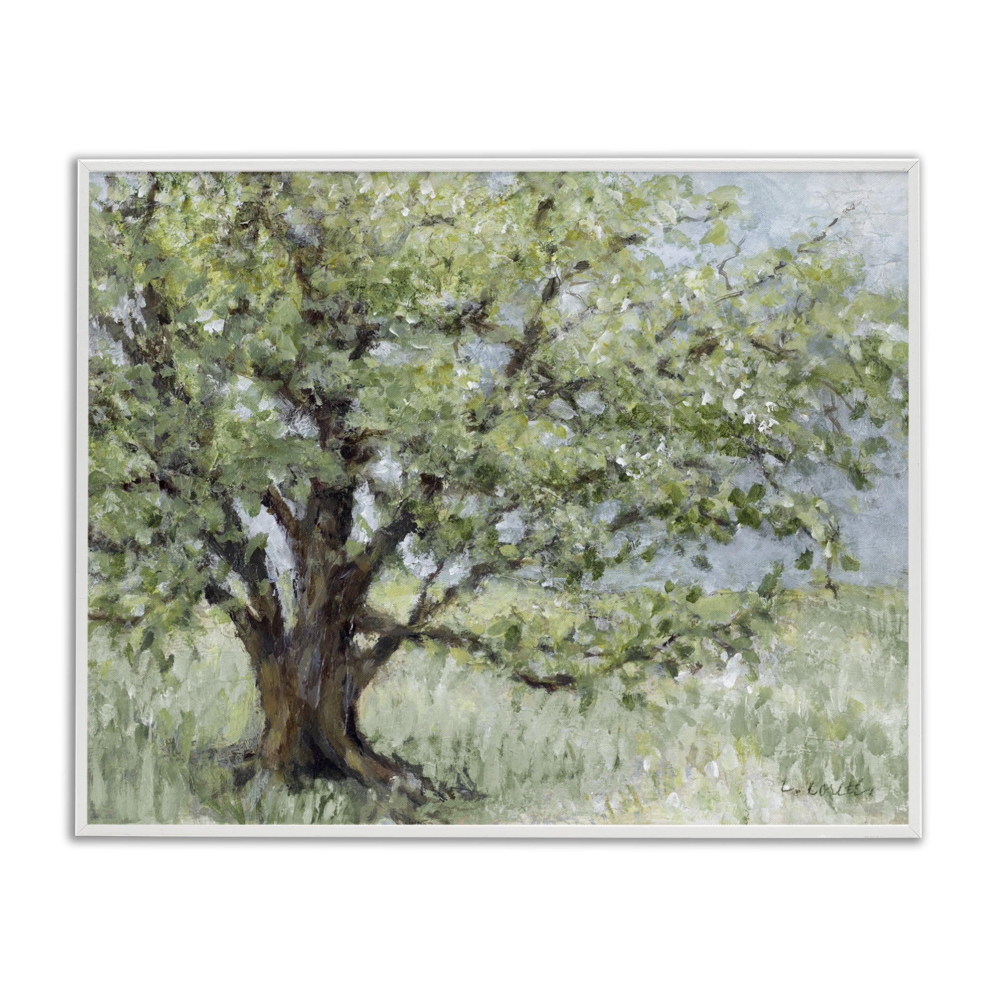 Stupell Industries Summer Oak Splendor Landscape White Framed Giclee Art, design by Lanie Loreth