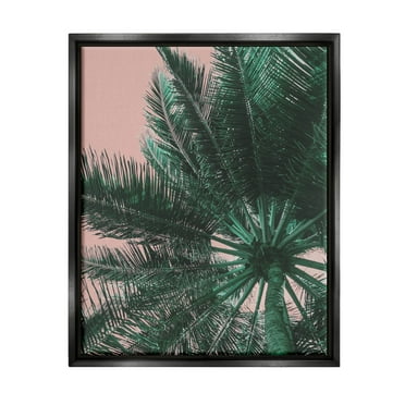 Stupell Industries Summer Overhead Palm Tree Photograph Jet Black Floating Framed Canvas Print Wall Art, Design by Lil' Rue