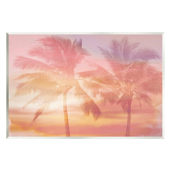 Stupell Industries Summer Palm Trees Sunrise Tropical Windblown Leaves Graphic Art Unframed Art Print Wall Art, Design by Mia Jensen