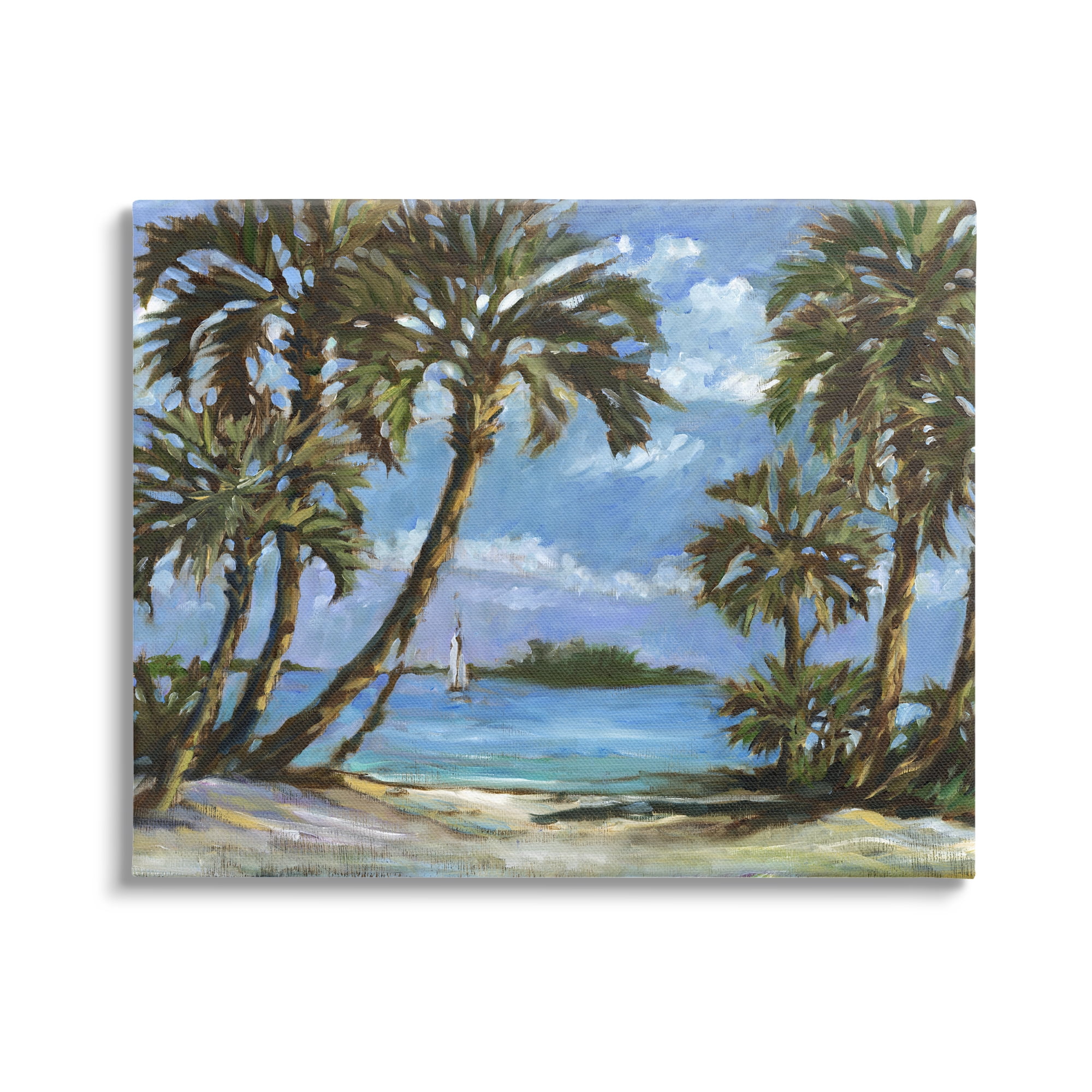 Stupell Industries Summer Palms Landscape Landscape Painting Gallery Wrapped Canvas Art Print Wall Art, 48 x 36