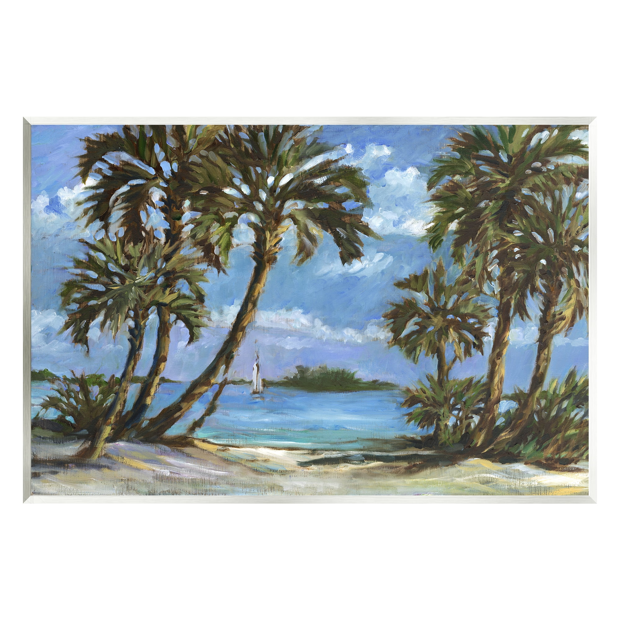 Stupell Industries Summer Palms Landscape Landscape Painting Unframed Art Print Wall Art, 15 x 10