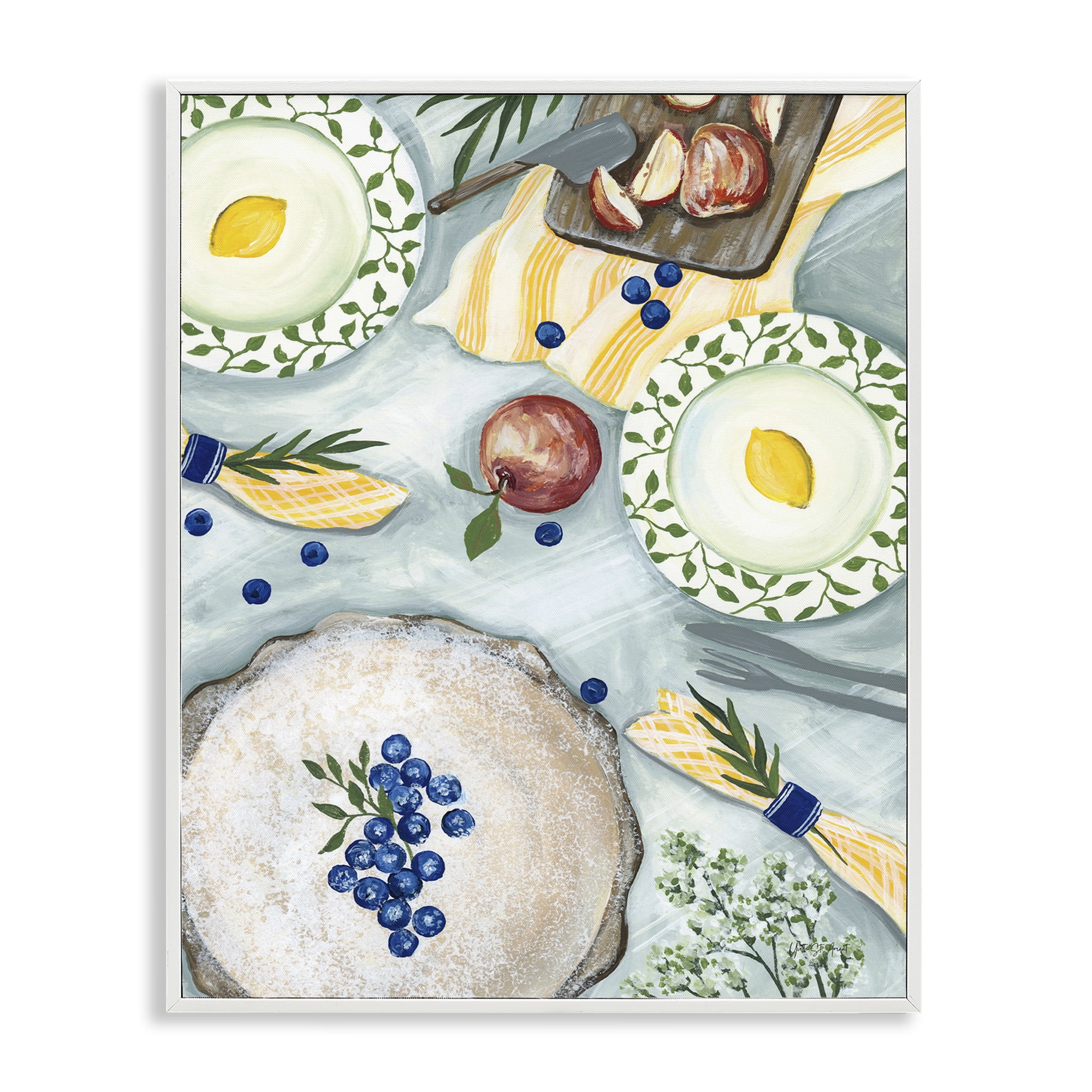 Stupell Industries Summer Picnic Fruits Food & Beverage Painting White Framed Art Print Wall Art, 24 x 30