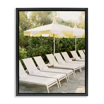 Stupell Industries Summer Pool Chairs Landscape Photography Black Floater Framed Canvas Art Print Wall Art, 17 x 21
