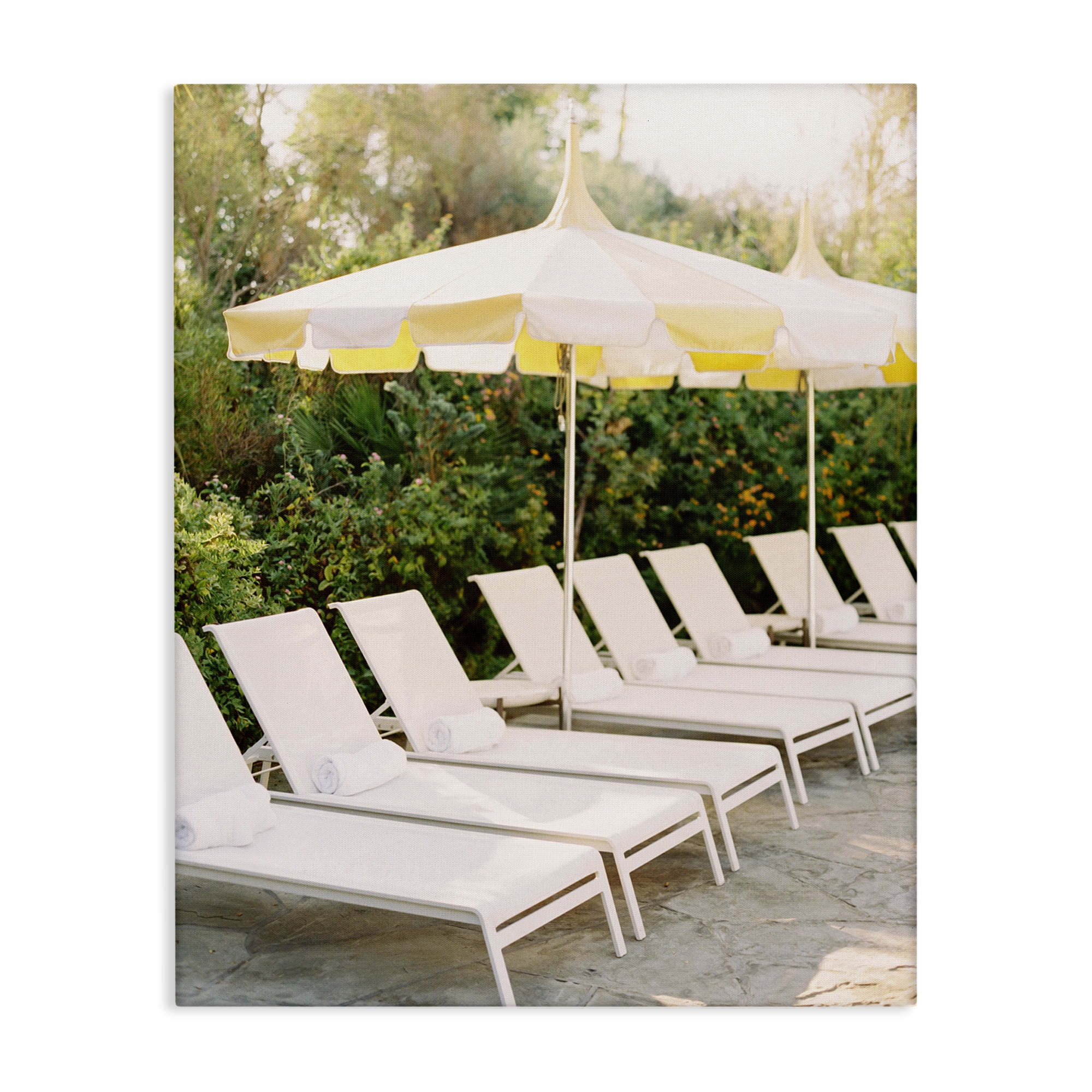 Stupell Industries Summer Pool Chairs Landscape Photography Gallery Wrapped Canvas Art Print Wall Art, 36 x 48