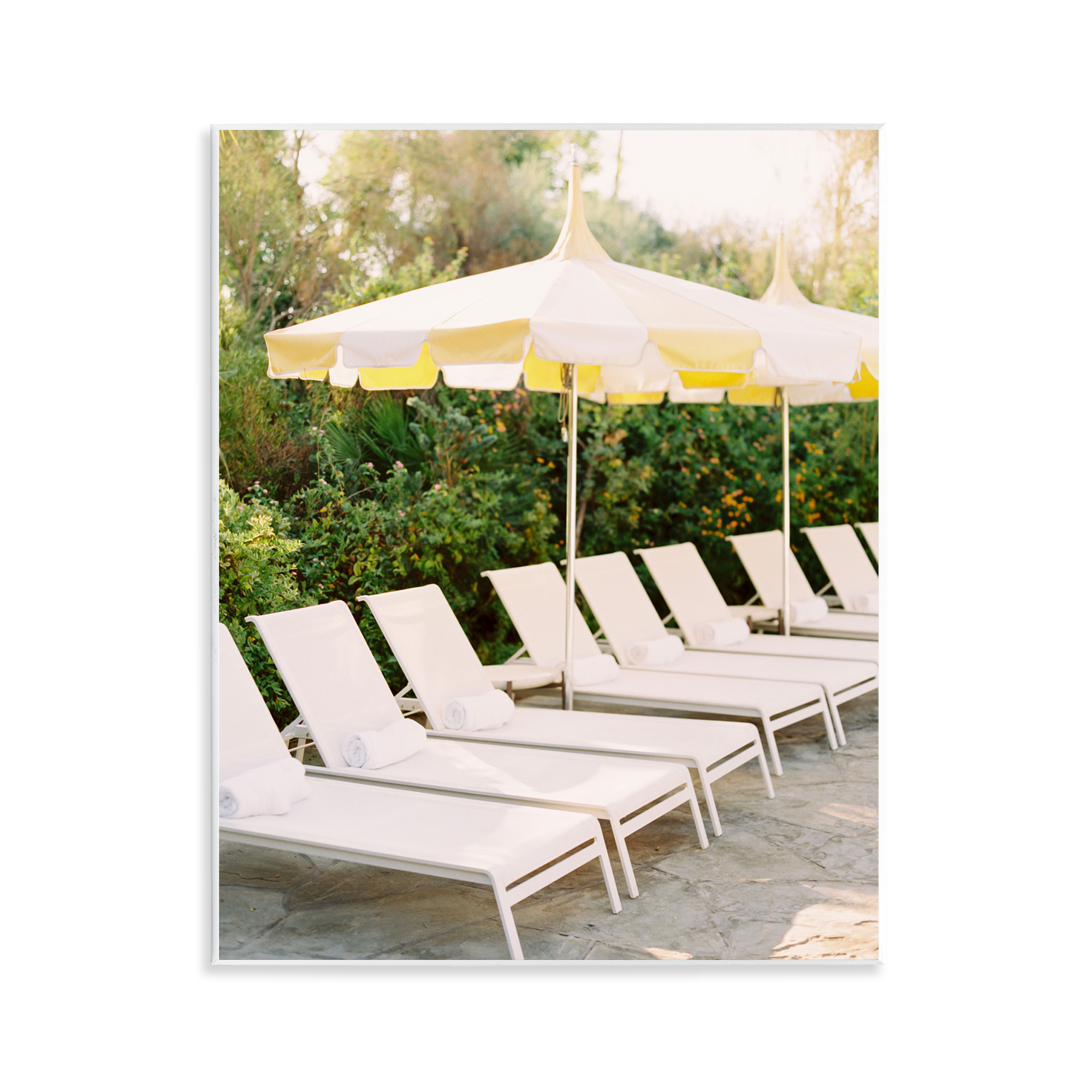 Stupell Industries Summer Pool Chairs Landscape Photography Unframed Art Print Wall Art, 11 x 14