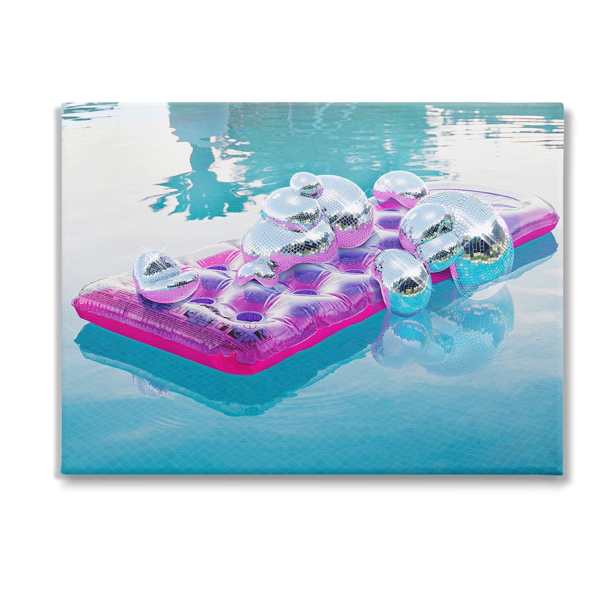Stupell Industries Summer Pool Disco Balls Abstract Painting Gallery Wrapped Canvas Art Print Wall Art, 40 x 30