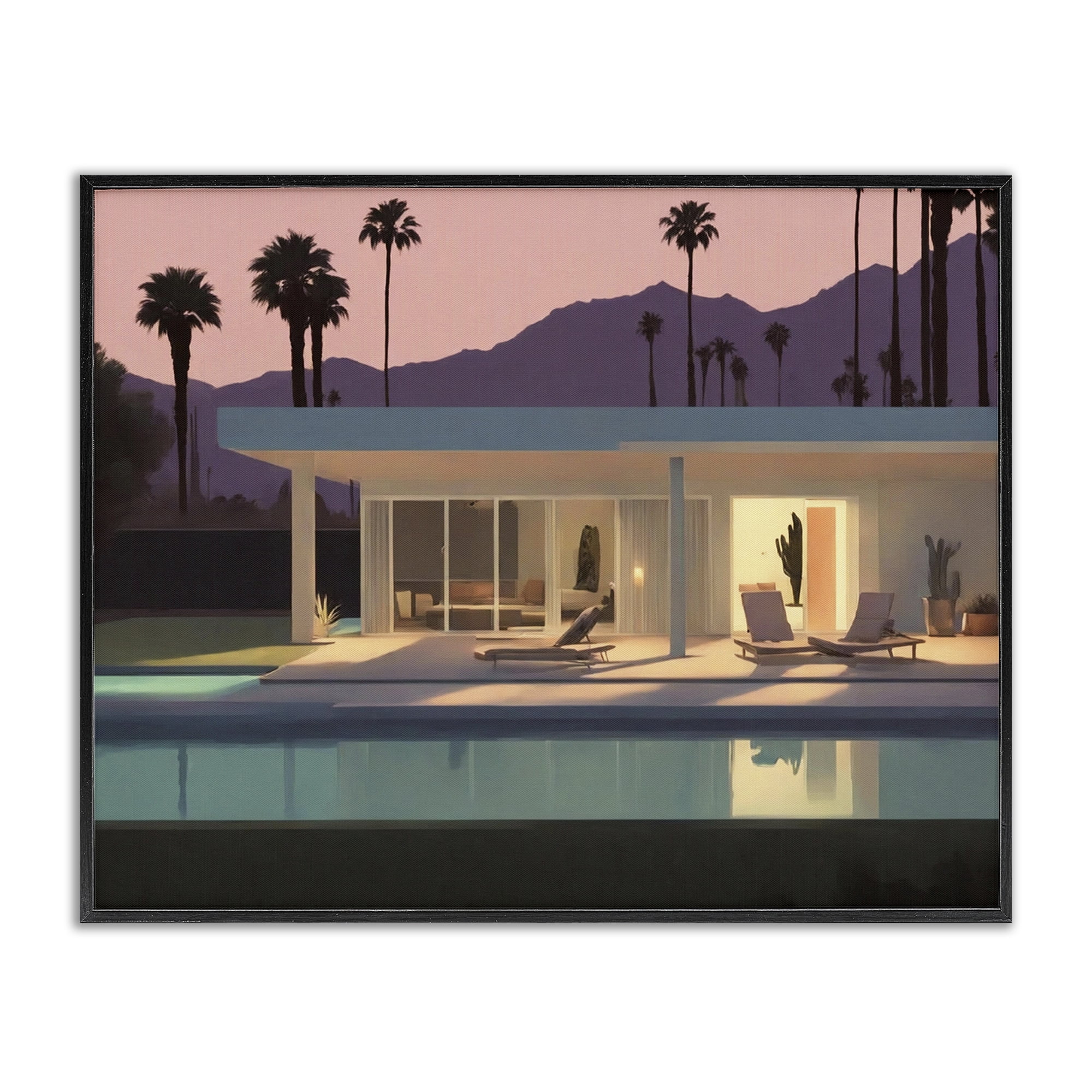Stupell Industries Summer Pool Reflection Landscape & Nature Painting Black Framed Art Print Wall Art, 14 x 11