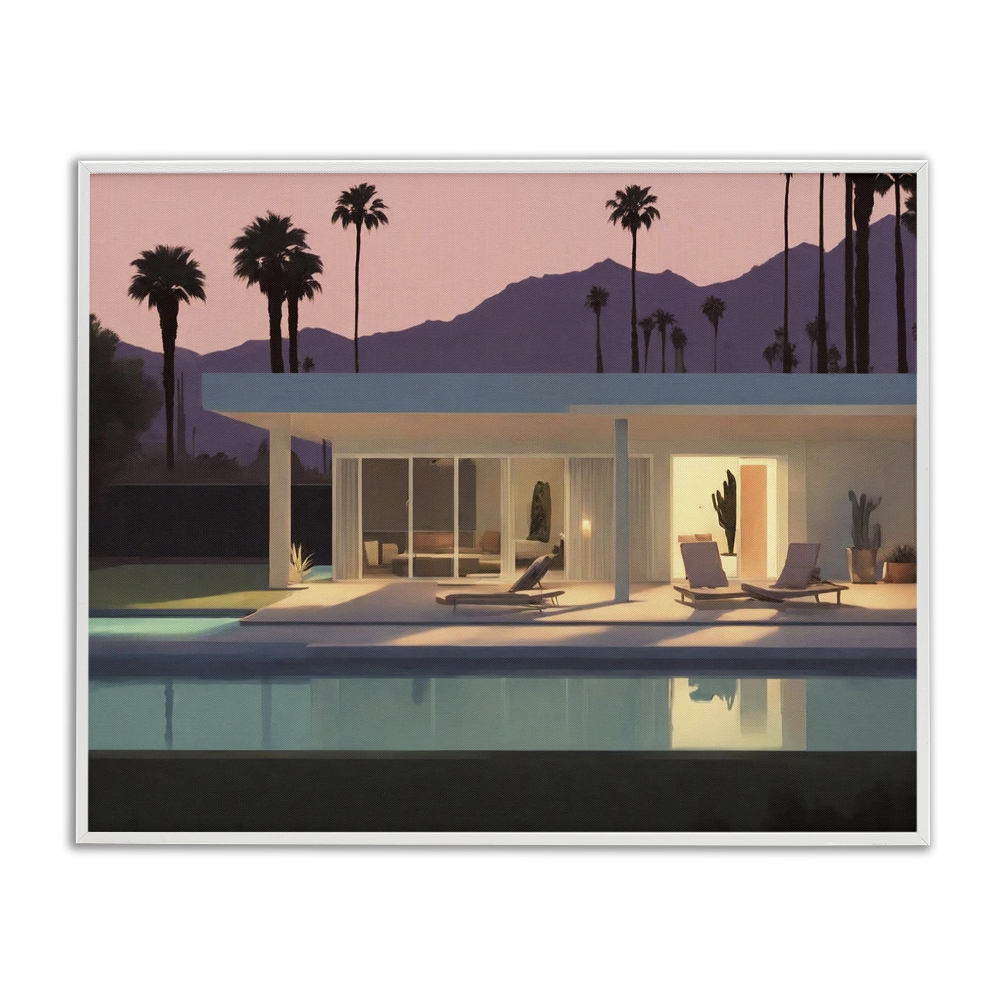 Stupell Industries Summer Pool Reflection Landscape & Nature Painting White Framed Art Print Wall Art, 14 x 11