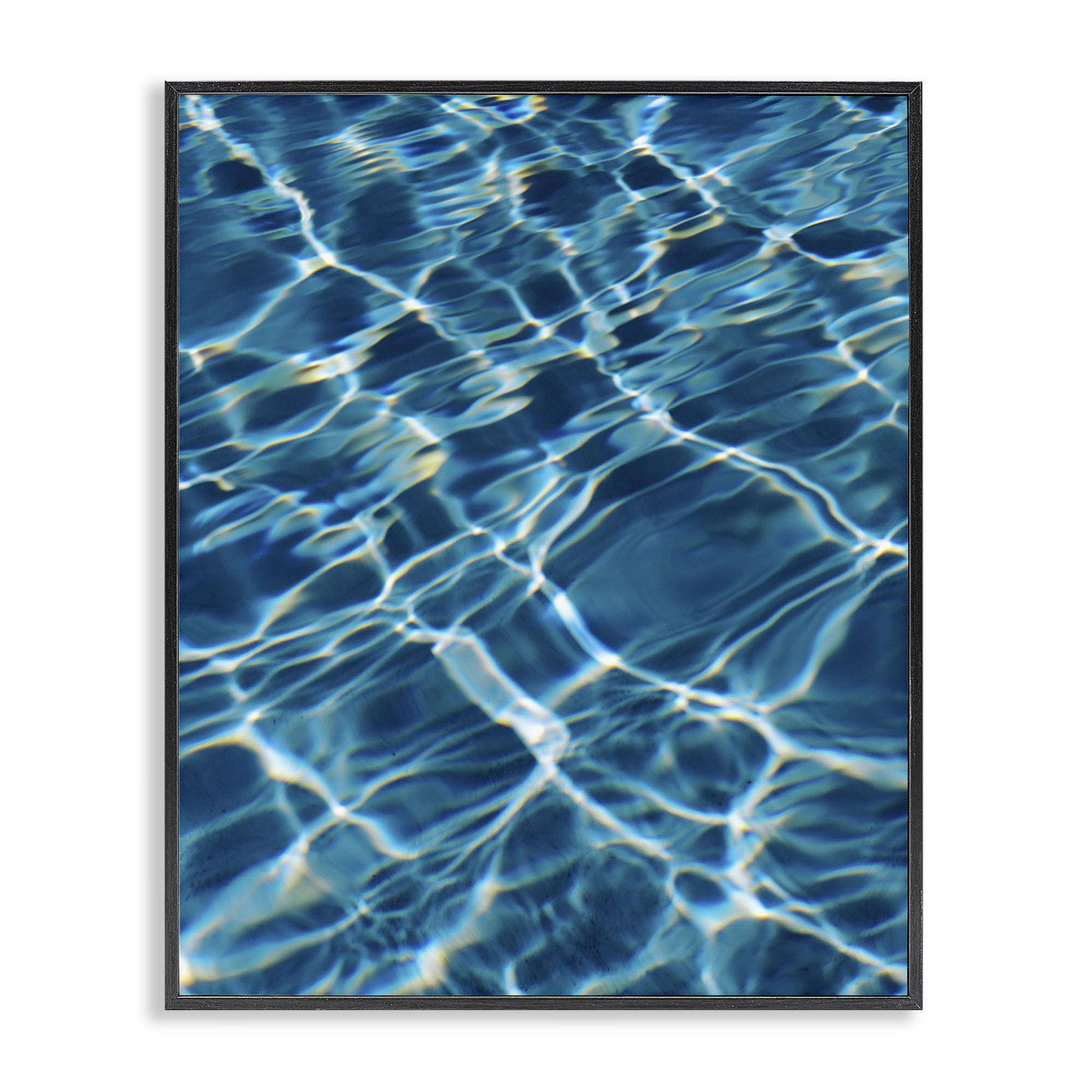 Stupell Industries Summer Pool Ripples Abstract Painting Black Framed Art Print Wall Art, 16 x 20