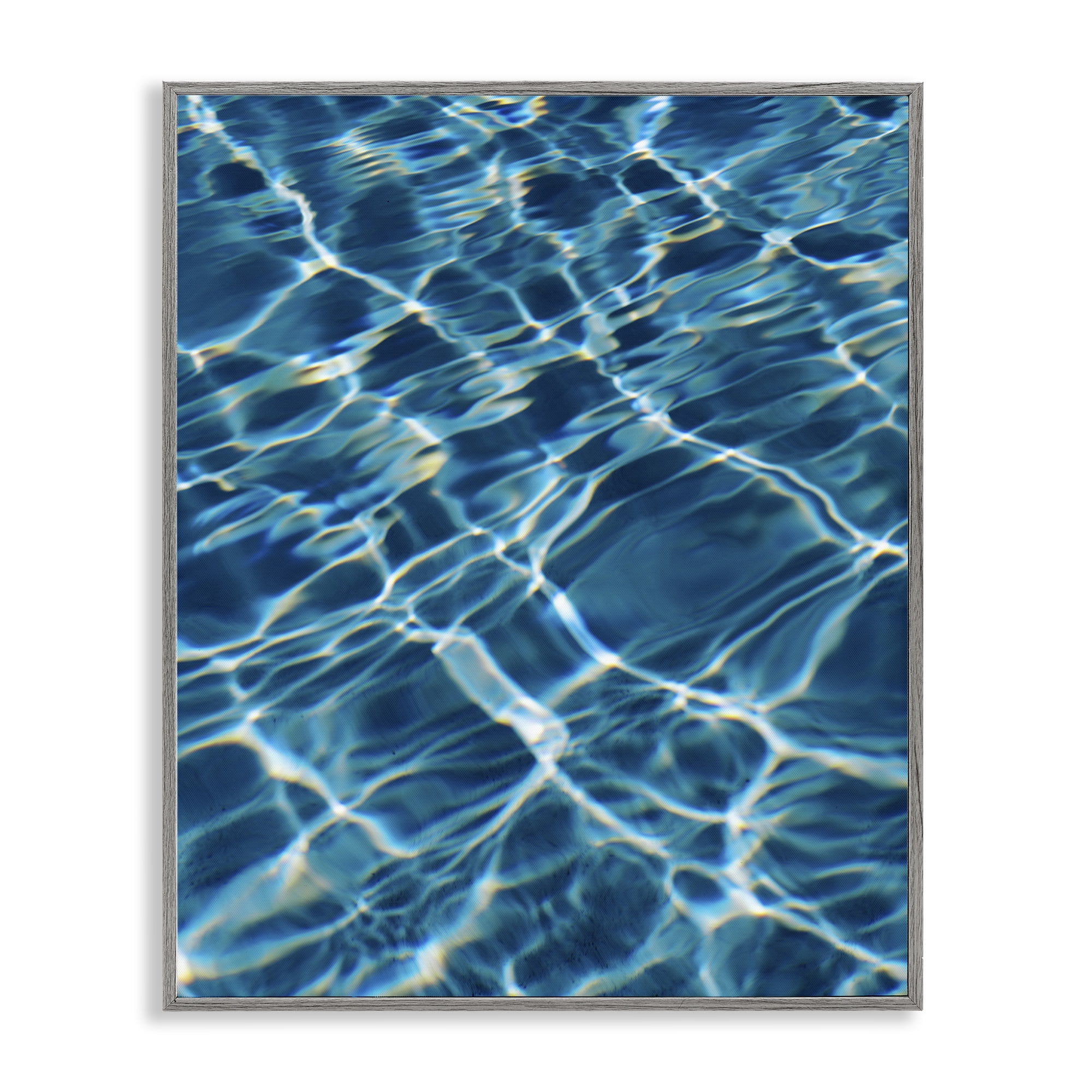 Stupell Industries Summer Pool Ripples Abstract Painting Gray Framed Art Print Wall Art, 11 x 14