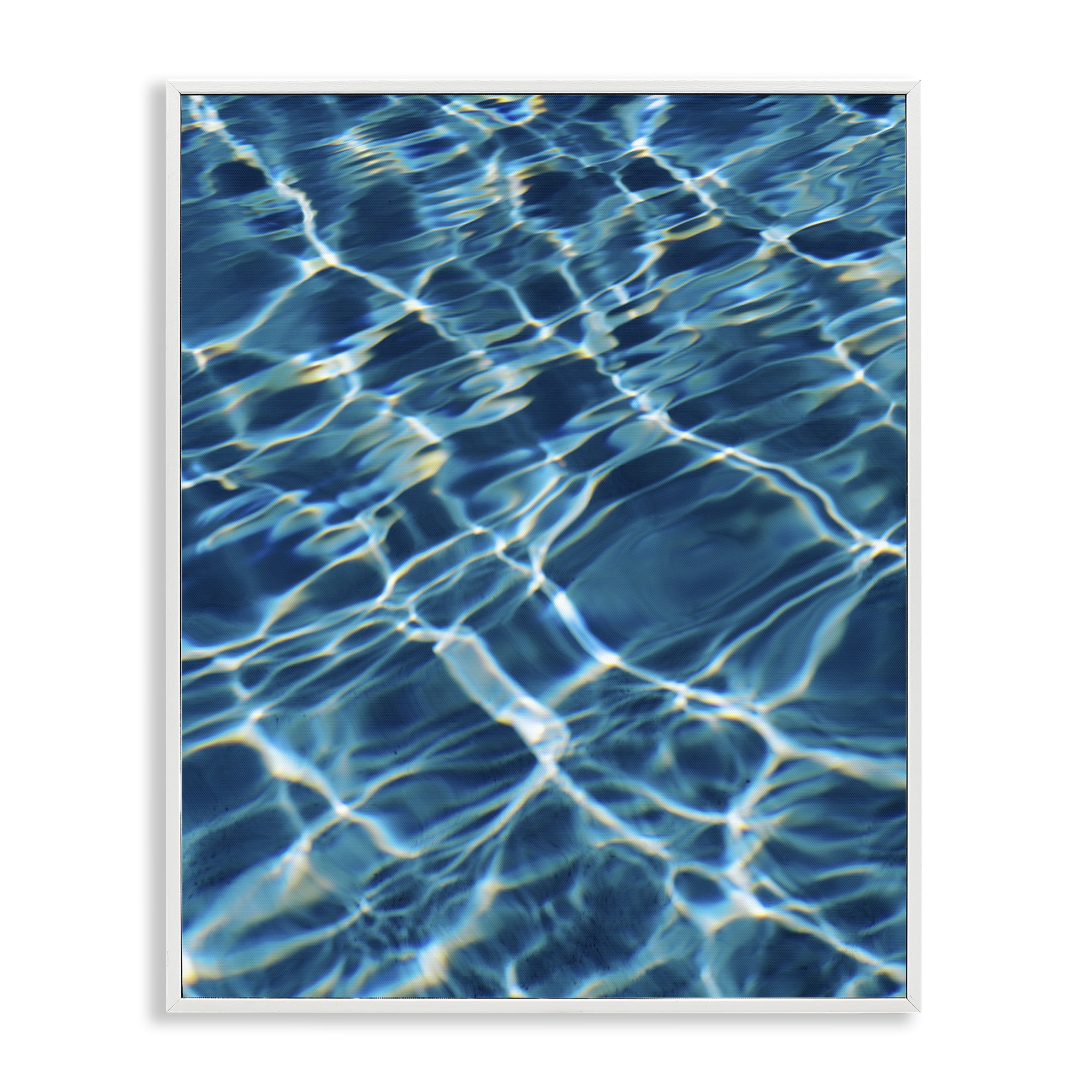 Stupell Industries Summer Pool Ripples Abstract Painting White Framed Art Print Wall Art, 11 x 14