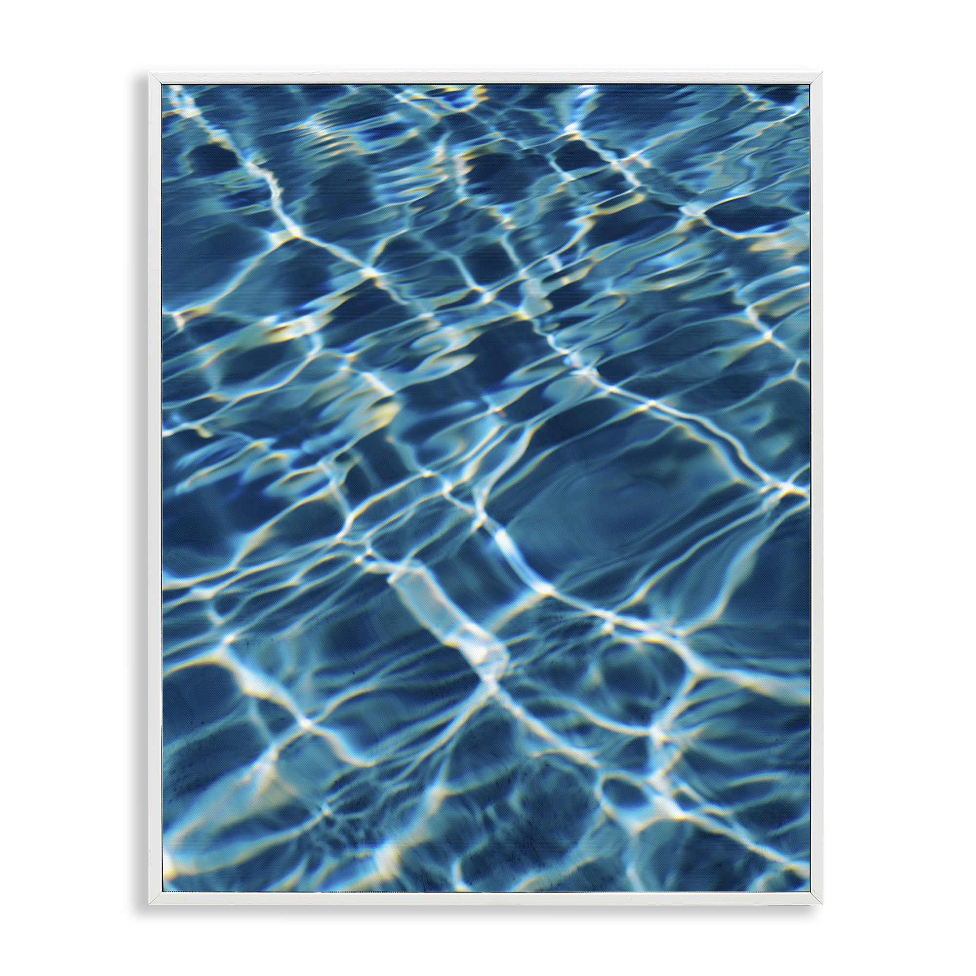Stupell Industries Summer Pool Ripples Abstract Painting White Framed Art Print Wall Art, 16 x 20