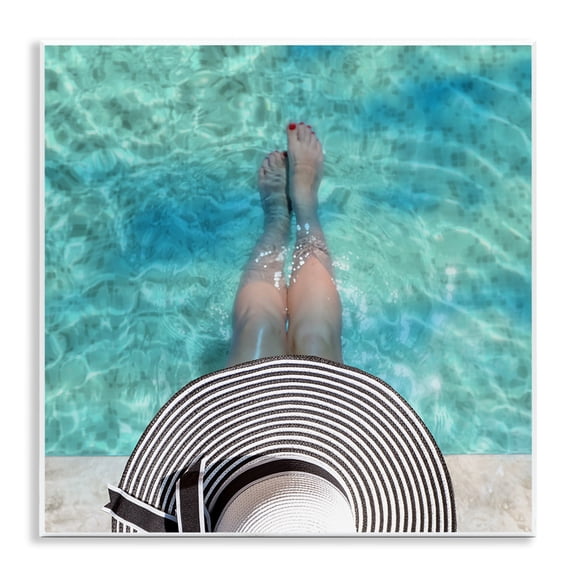 Stupell Industries Summer Pool Ripples View People Photography Unframed Art Print Wall Art, 12 x 12