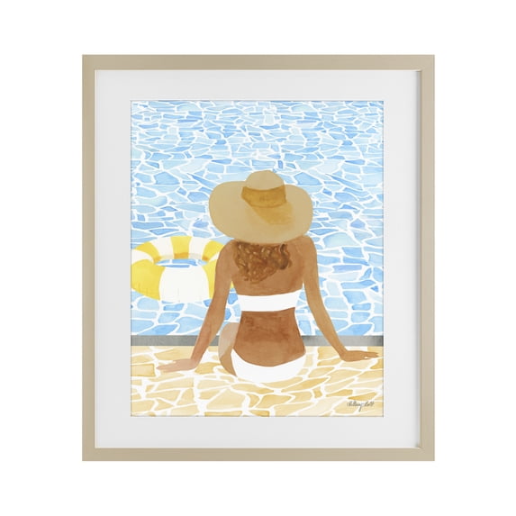 Stupell Industries Coastal Summer Poolside Chill Birch Framed Print Under Glass, 17 x 21, by Hillary Holt