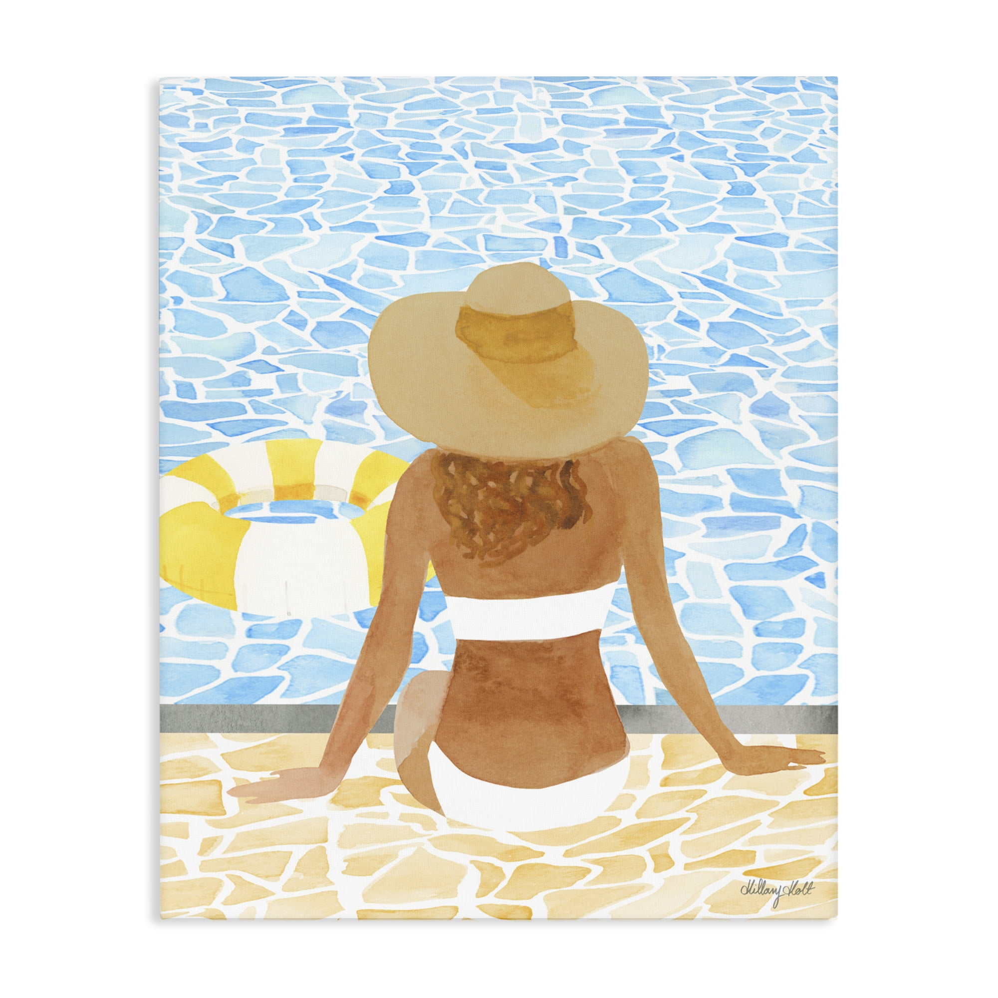 Stupell Industries Summer Poolside Chill Canvas Wall Art, design by Hillary Holt