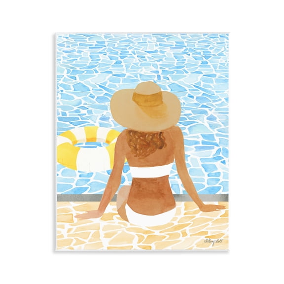 Stupell Industries Summer Poolside Chill Wall Plaque Art, design by Hillary Holt