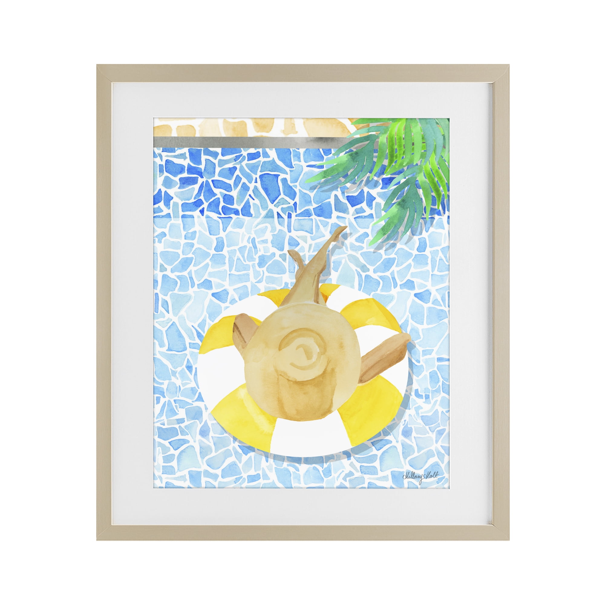 Stupell Industries Summer Poolside Drift Birch Framed Print Under Glass, design by Hillary Holt