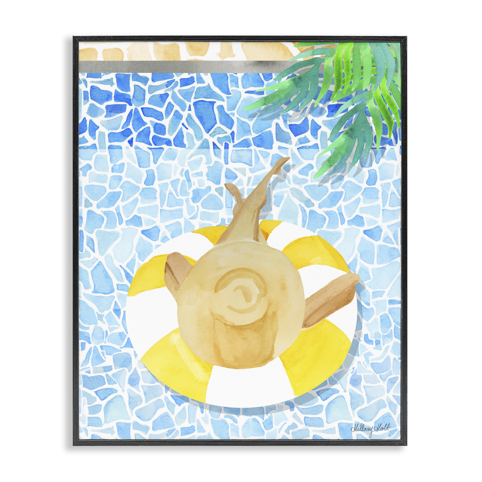Stupell Industries Summer Poolside Drift Black Framed Giclee Art, design by Hillary Holt