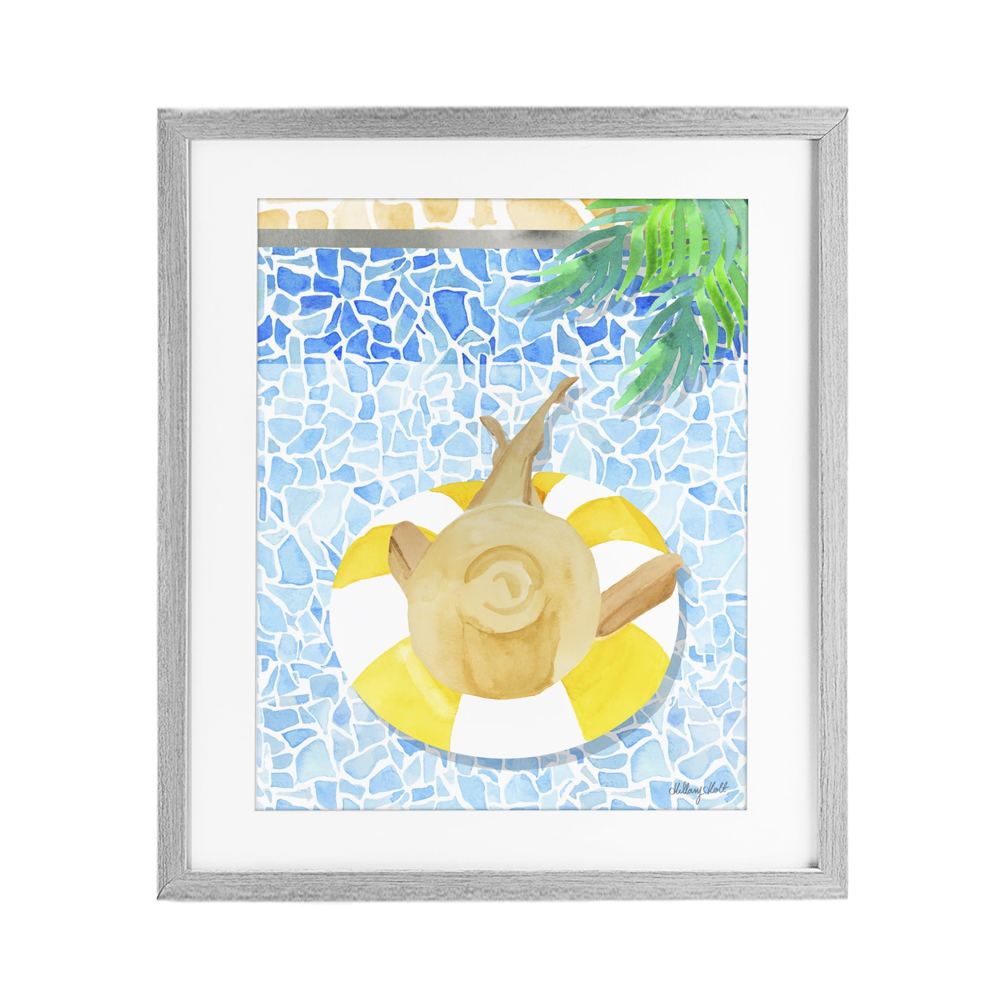 Stupell Industries Summer Poolside Drift Gray Framed Print Under Glass, design by Hillary Holt