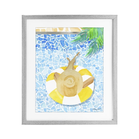 Stupell Industries Coastal Summer Poolside Drift Gray Framed Print Under Glass, 13 x 16, by Hillary Holt