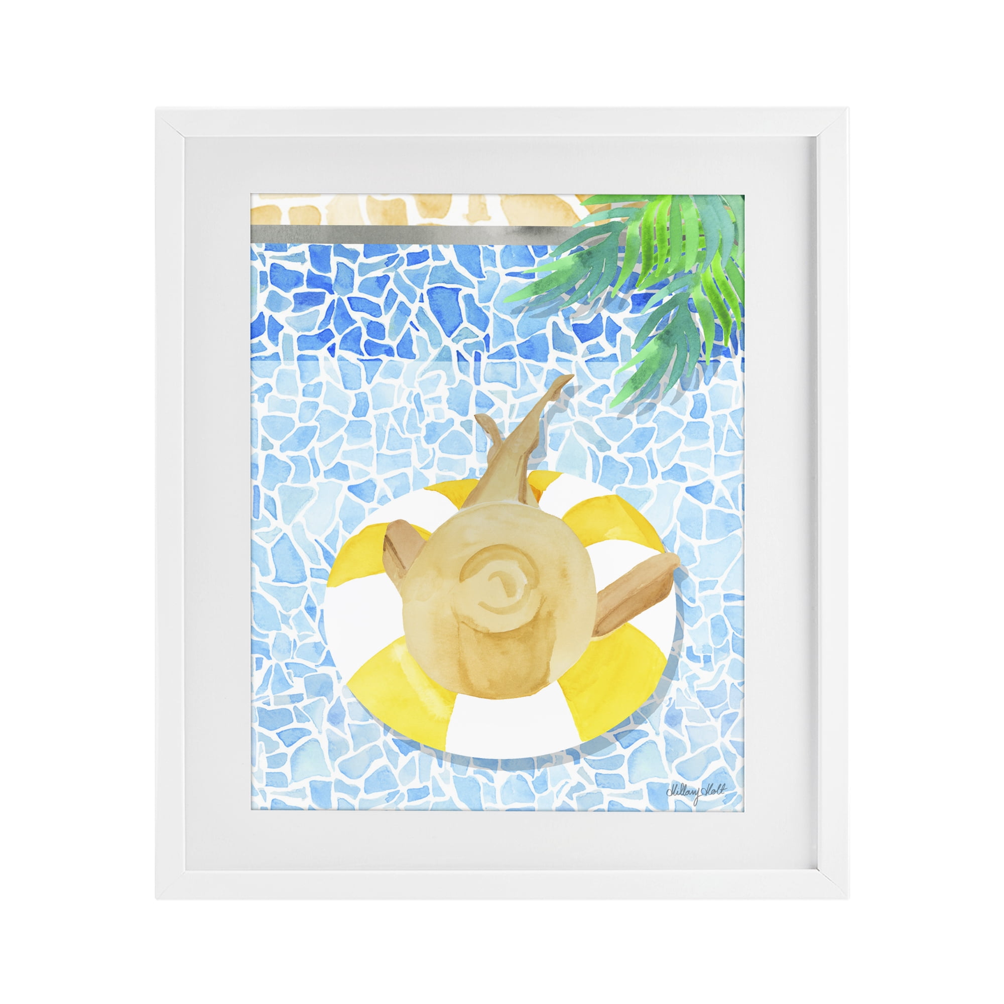 Stupell Industries Summer Poolside Drift White Framed Print Under Glass, design by Hillary Holt