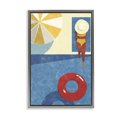 thumbnail image 1 of Stupell Industries Summer Poolside Girl Novelty Painting Gray Floater Framed Canvas Art Print Wall Art, 17 x 25, 1 of 10