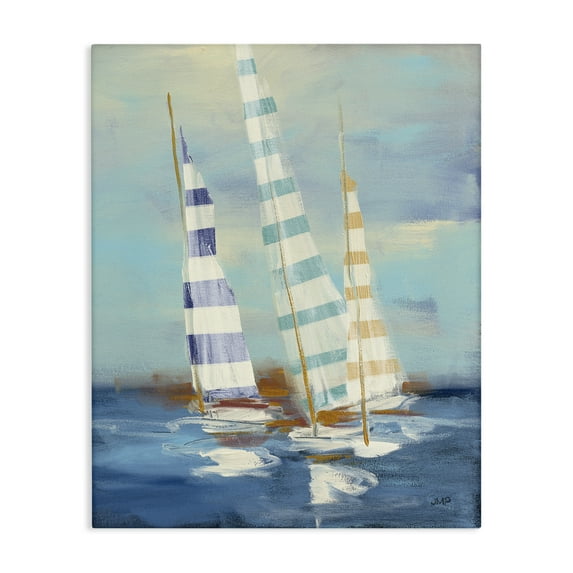 Stupell Industries Summer Regatta Boats Transportation Painting Gallery Wrapped Canvas Art Print Wall Art, 16 x 20