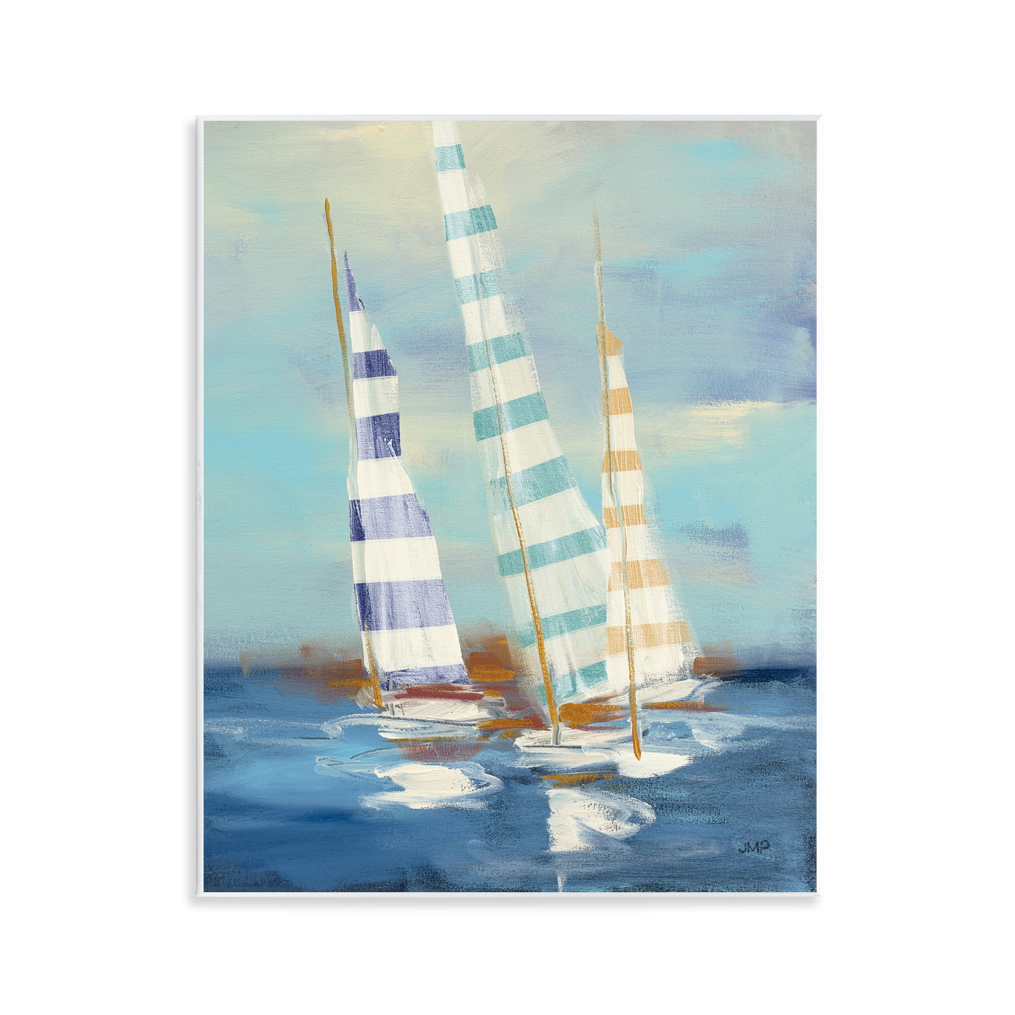 Stupell Industries Summer Regatta Boats Transportation Painting Unframed Art Print Wall Art, 11 x 14